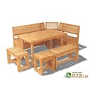Уголок с табуретами натуральное дерево Уголок с табуретами натуральное дерево