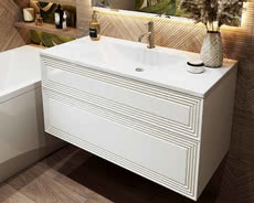 Комплект тумба подвесная Азалия с умывальником Орфей (можно раздельно)