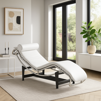 Шезлонг Лекор, кожа итальянская, цвет белый или черный Шезлонг Лекор, кожа итальянская, цвет белый или черный
