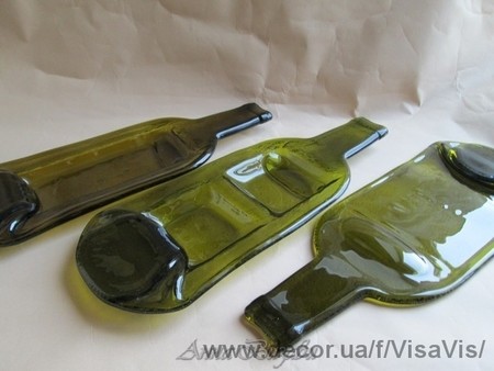 Набор Подарочный -3 тарелочки из бутылки