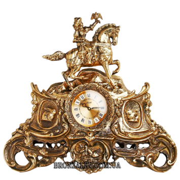 Часы каминные из бронзы «Королевская охота»