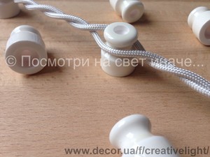 Провод витой в оплетке для наружной проводки (ретро-провод) белый &mdash; CREATIVE LIGHT