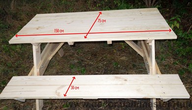 Садовый/дачный деревянный стол с лавками &mdash; Master