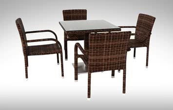 Комплект плетеной мебели стол Antilope 80x80cm+4 кресла Topazzio