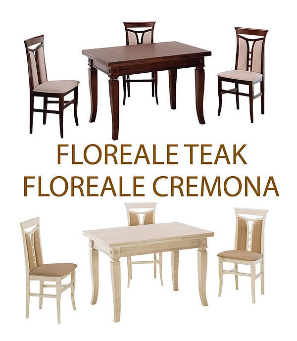 Комплексное решение для кухни в стиле кантри: столы и стулья Floreale Cremona/Teak