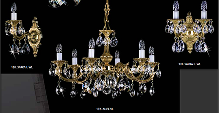 бронзовые люстра и бра