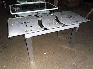 Стол стеклянный раскладной `Ірен` — Биомебли Стол стеклянный раскладной `Ірен` — Биомебли