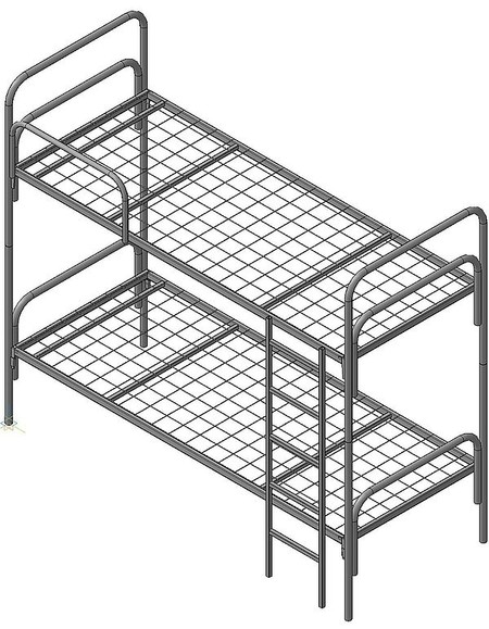 Кровать двухъярусная металлическая