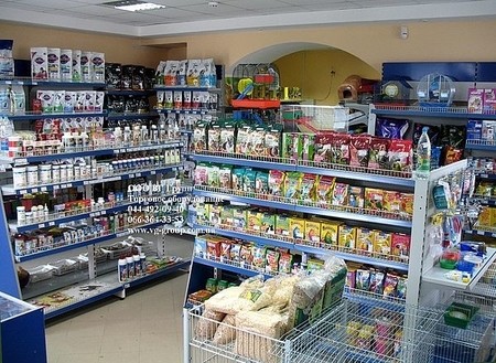 ЗооМагазин `ЗооМания` г.Киев. Стеллаж торговый. Стеллажи пристенные. Торговое оборудование WIKO