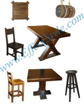 Меблі з дерева для барів і ресторанів (столи, стільці, декор)