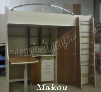Детская кровать-чердак с рабочей зоной Детская кровать-чердак с рабочей зоной