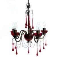 Люстра Eleonor 5 light (Cranberry) со стеклянными чашечками клюквенного цвета Люстра Eleonor 5 light (Cranberry) со стеклянными чашечками клюквенного цвета