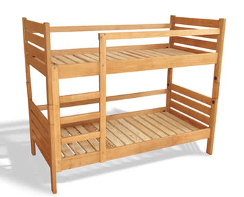 Ліжка дитячі двоповерхові натуральна деревина