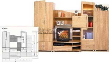 Cтенка в гостинную Кокос (номер 1243)